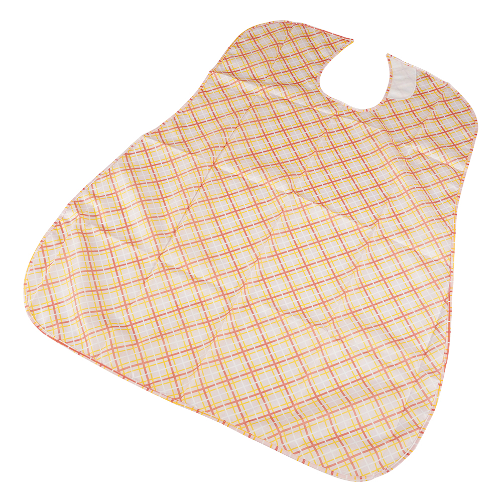 さわやか食事用エプロン チェック ピンク画像