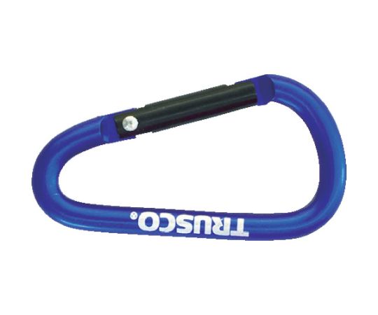 カラビナ　線径5mmX50mm　D型　ブルー画像