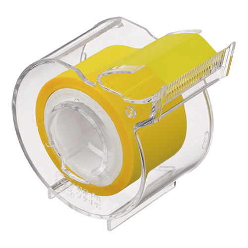 ﾒﾓｯｸ ﾛｰﾙﾃｰﾌﾟ ﾌｨﾙﾑﾀｲﾌﾟ ｶｯﾀｰ付 25mm幅 ｲｴﾛｰ 1個画像