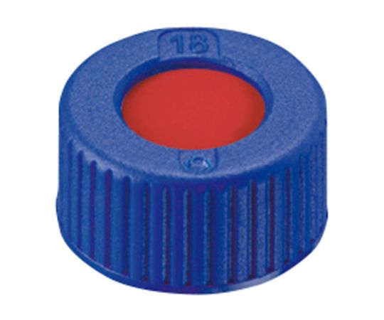 オートサンプラー用バイアルキャップ（キャップ規格9-425用） 青スクリューキャップ+セプタム（PTFE/シリコン/PTFE） 100個入画像