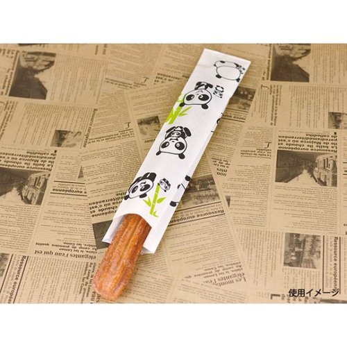 スナック袋 CRS-8 チュロス袋 パンダ柄 大阪ポリエチレン販売 [バラ販売] パンダ柄のデザインが鮮明に見えるパッケージの側面
