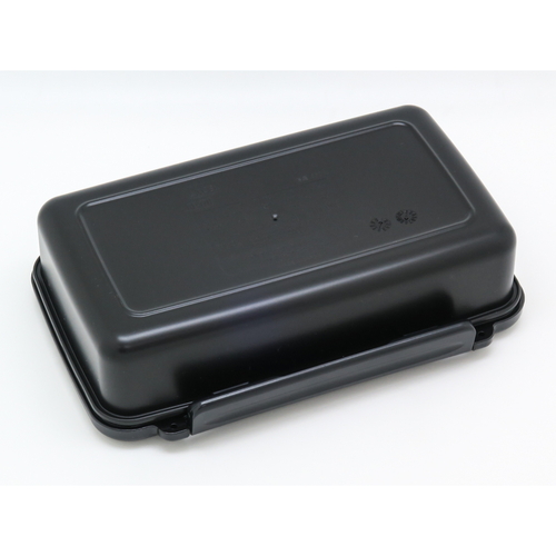 弁当箱　ランチボックス　モノトーンスト　850ml 黒と白のシンプルなデザインが強調された横からの視点