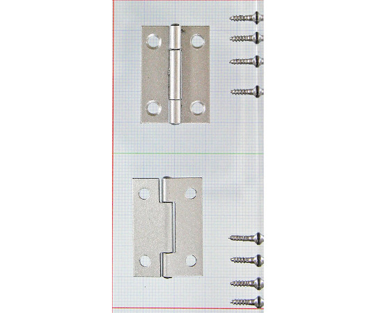 カラー丁番　32mm　シルバー　2枚入