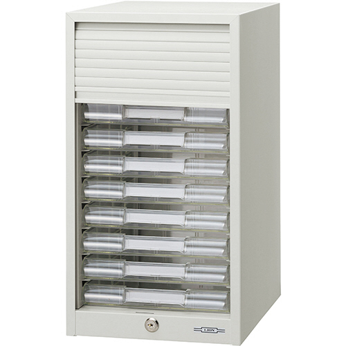 ｼｬｯﾀｰ扉付ﾚﾀｰｹｰｽ A4ﾀﾃ 10段 ﾗｲﾄｸﾞﾚｰ 1台画像