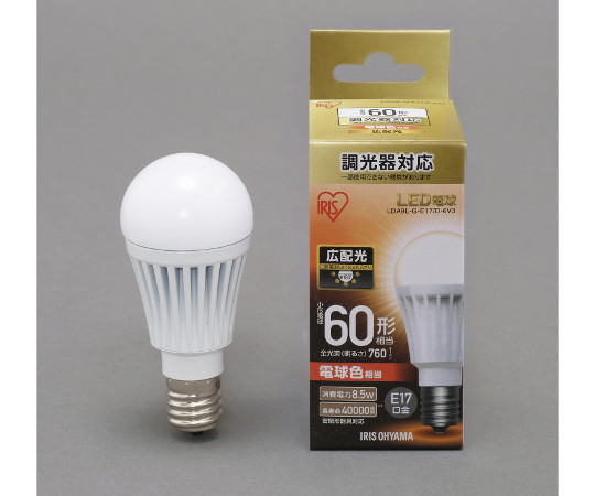 LED電球　広配光　調光　60形相当　電球色画像