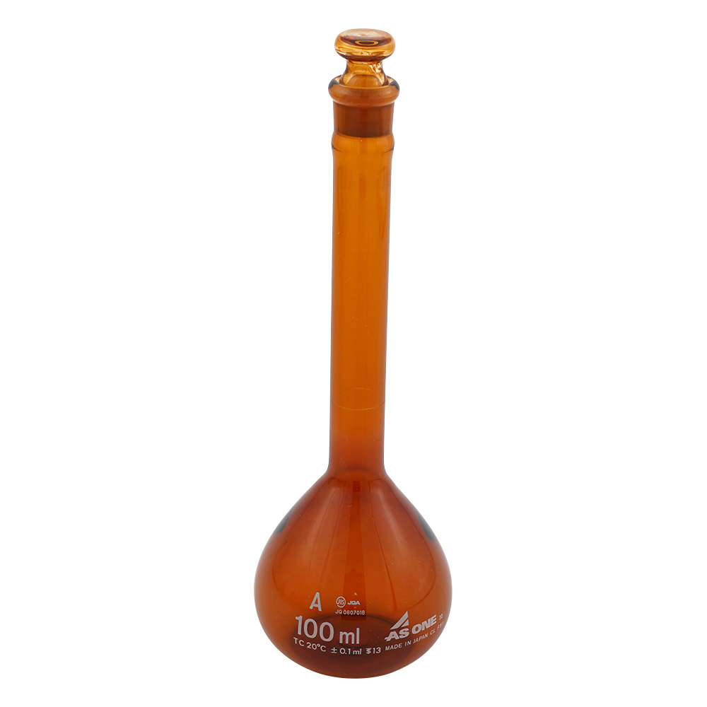 メスフラスコ　茶　100mL画像