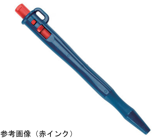 スプリングレス型/キャップレス スタンダードインク・ノック式（鎖穴型クリップ）ボディ色青/インク色黒画像