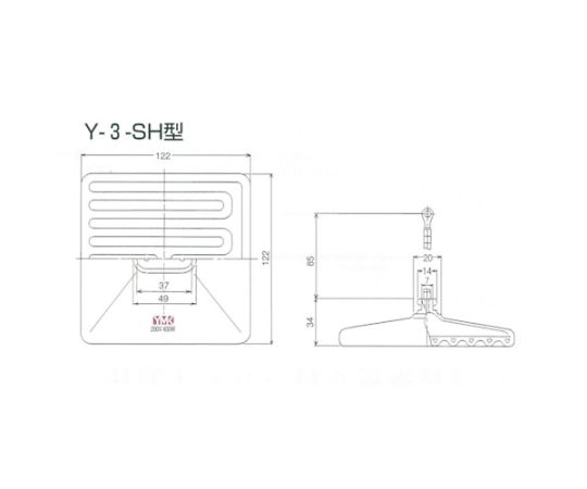 セラミックヒーター　Y-3SH型　200V-400W（黒） 黒いセラミックヒーターが正面から見える状態で、スタイリッシュなデザインが際立つ。