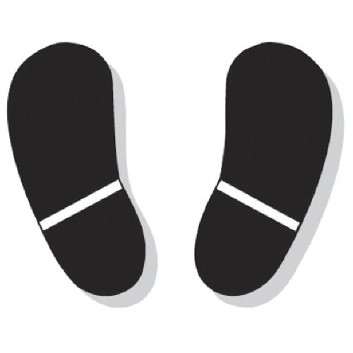 路面貼用ｽﾃｯｶｰ 足型 黒 190mm 路面専用ｱﾙﾐｽﾃｯｶ 1枚画像