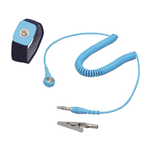 静電気除去ﾘｽﾄﾊﾞﾝﾄﾞ 伸縮ｺﾞﾑﾊﾞﾝﾄﾞ式 ｺｰﾄﾞ長43cm×ｸﾞﾗﾝﾄﾞｺｰﾄﾞ長1.8m 1個画像