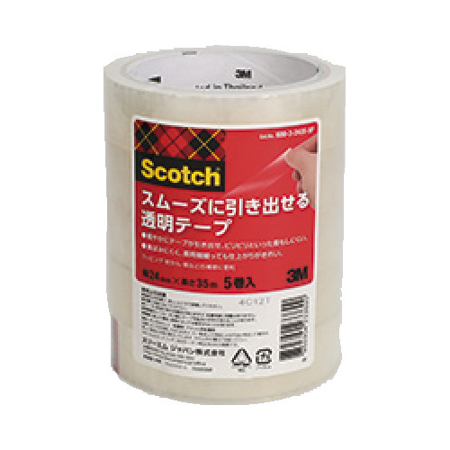 スコッチスムーズに引き出せる透明Ｔ２４ｍｍ幅Ｘ５画像
