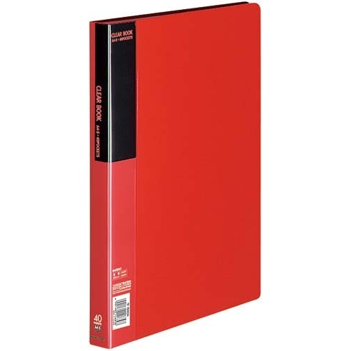 クリヤーブックベーシックＡ４縦４０ポケット赤１０冊画像