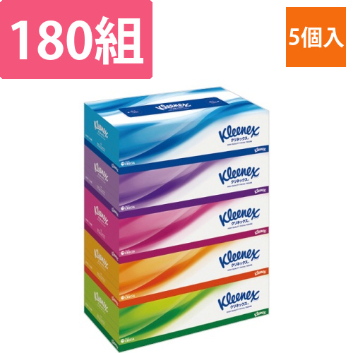 クリネックスティシュー　180組/箱　1パック(5箱)画像