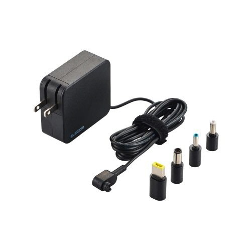 ノートパソコン用ACアダプタ　65W(変換Tip　4種付属)　ブラック　1個画像