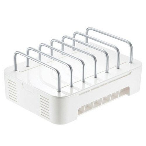 ﾀﾌﾞﾚｯﾄ･ｽﾏｰﾄﾌｫﾝ用ｽﾀﾝﾄﾞ(充電器収納ﾀｲﾌﾟ) 6台収納ﾀｲﾌﾟ ﾎﾜｲﾄ 1個