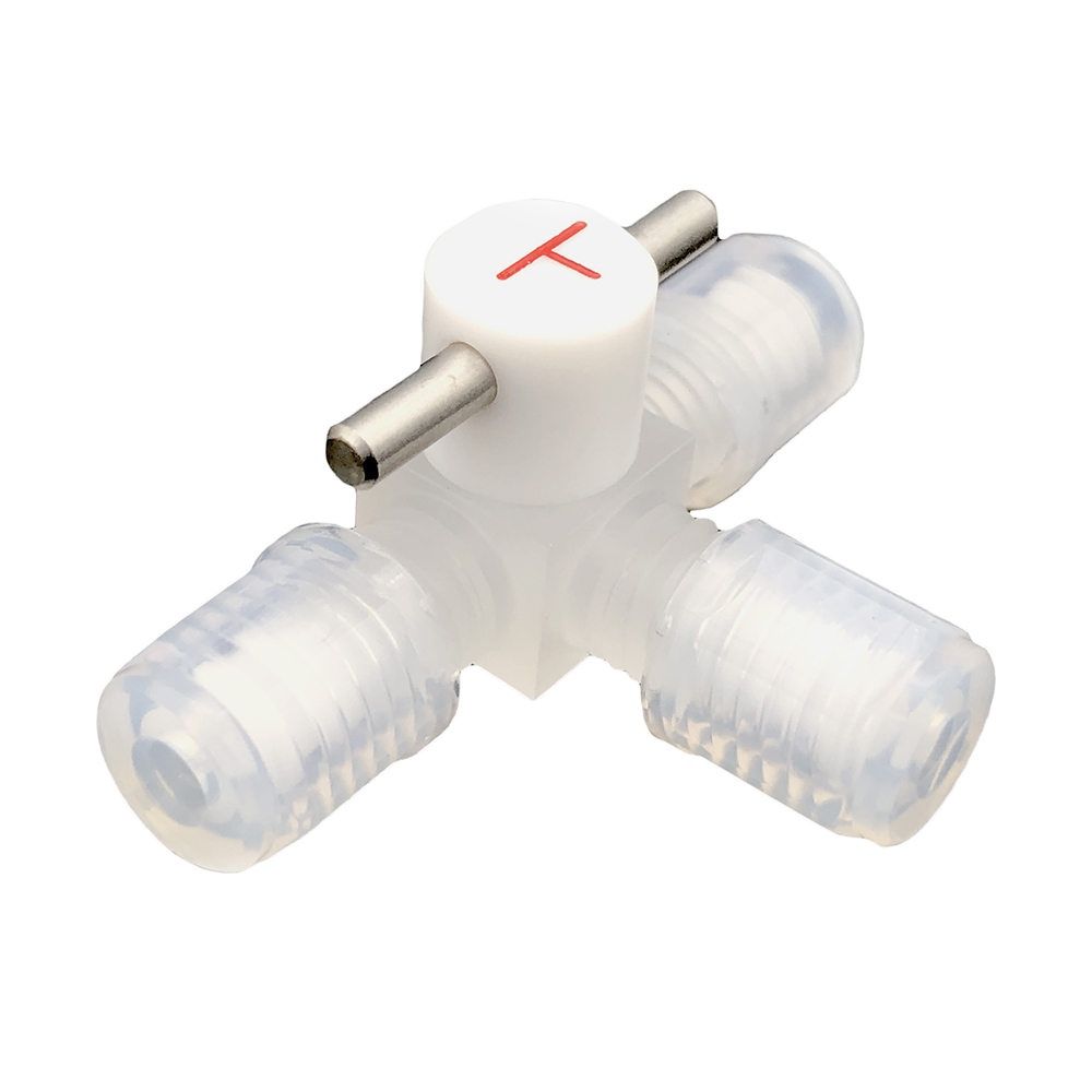 ミニチュアCTFE3方コック（チューブ接続タイプ）画像