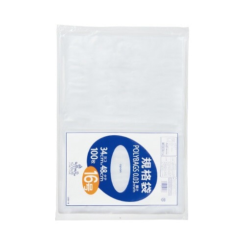 ポリバック規格袋　１６号０．０３ｍｍ１００枚入×５画像