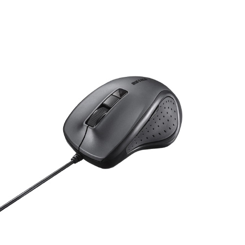 有線ＢｌｕｅＬＥＤ静音５ボタンマウス　ブラック