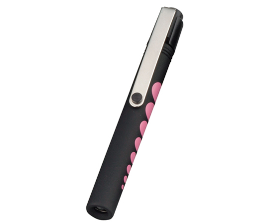 ポケットから落ちにくいナビスプッシュライト（ソフトLED）　ショート　ブラック／ピンク画像