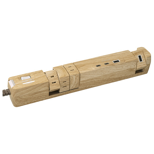 TAPKING 電源ﾀｯﾌﾟ USB PD65W AC6個口 USB-C/A×各2ﾎﾟｰﾄ ﾍﾞｰｼﾞｭｳｯﾄﾞ 1個画像
