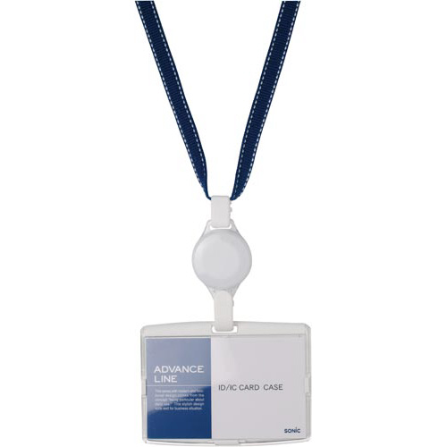 ハード吊下げ名札アドバンスライン（リール式）青５個画像