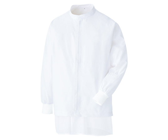 白衣　食品産業向け　男女共用　長袖ブルゾン　上　トロピカル　ホワイト　S画像