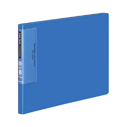 クリヤーブックウェーブカットＢ５横２０Ｐ青Ｘ３画像