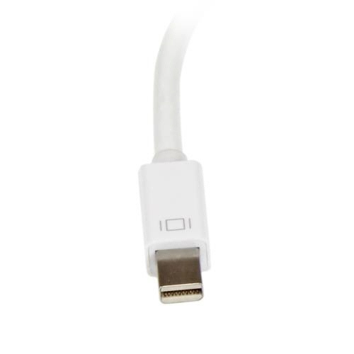 Mini　DisplayPort-HDMI　アクティブ変換アダプタ　オス/メス　ホワイト　1個 コネクタが正面を向いた状態で、白いボディが清潔感を感じさせる様子