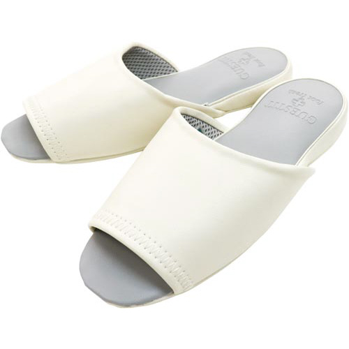 ビニールスリッパ前開きアイボリーＬ画像