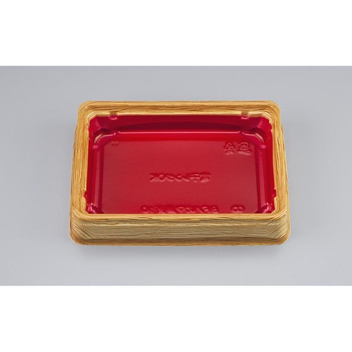 シーピー化成 どんぶり容器 BFハカマ集折10 杉板赤 本体(N)画像