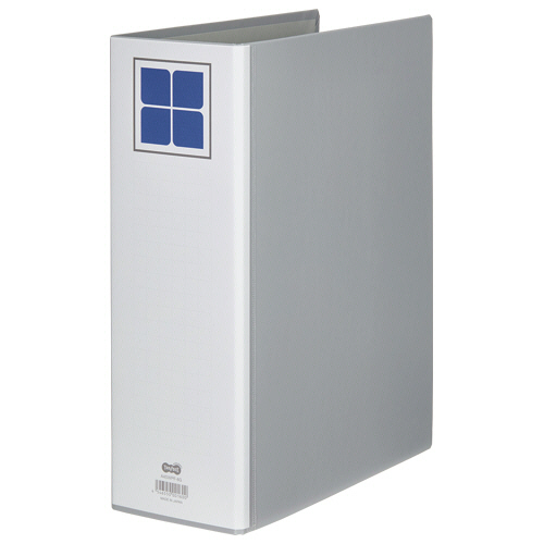 両開きﾊﾟｲﾌﾟ式ﾌｧｲﾙE A4ﾀﾃ 800枚収容 80mmとじ 背幅106mm ｸﾞﾚｰ 1ｾｯﾄ(10冊)画像