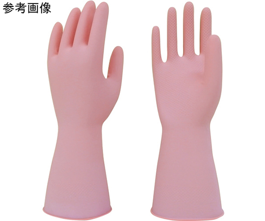 天然ゴム手袋　天然ゴムうす手　ピンク　M