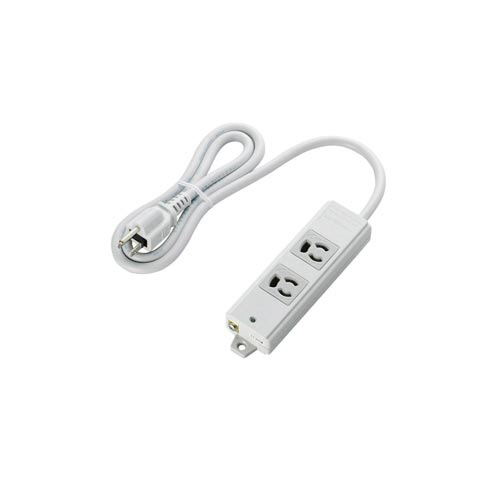 抜け止めＯＡタップ　３Ｐ　２個口　１ｍ　グレー画像