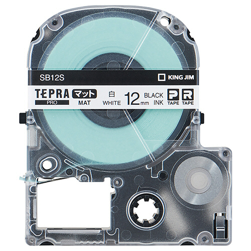 ﾃﾌﾟﾗ PRO ﾃｰﾌﾟｶｰﾄﾘｯｼﾞ ﾏｯﾄﾗﾍﾞﾙ 12mm 白/黒文字 1個