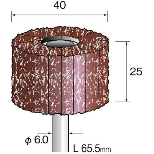 ﾐﾆﾓ ｸｯｼｮﾝｻﾝﾀﾞｰ 放射#240 φ 40 1本画像