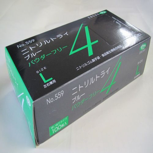 ニトリルトライ４　ブルー　パウダーフリー　Ｌ画像
