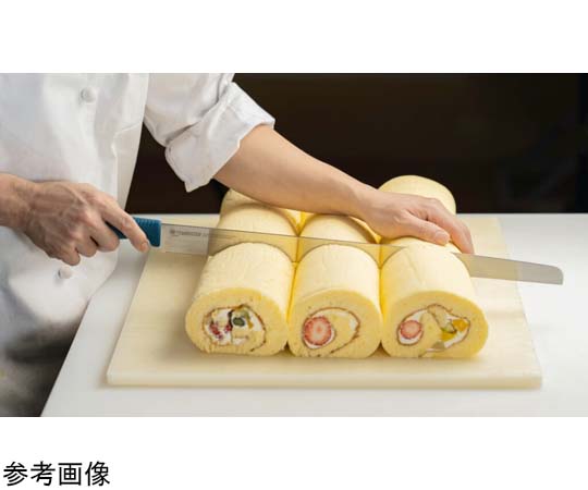 波刃モンスター パン・ケーキナイフ 36cm 波刃が明確に見える刃先のアップと持ち手部分がクリアな状態