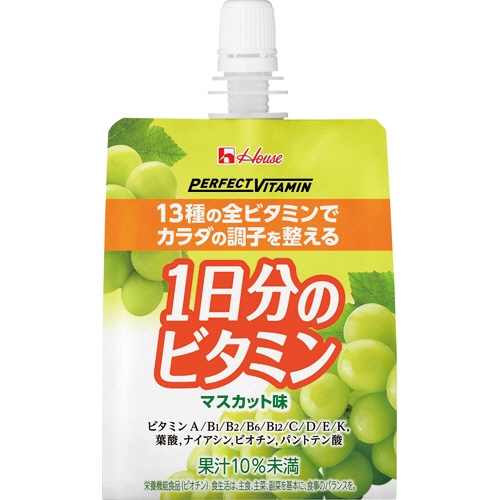 PERFECT VITAMIN 1日分のﾋﾞﾀﾐﾝｾﾞﾘｰ ﾏｽｶｯﾄ味 180g 1ｹｰｽ(24ﾊﾟｯｸ)画像