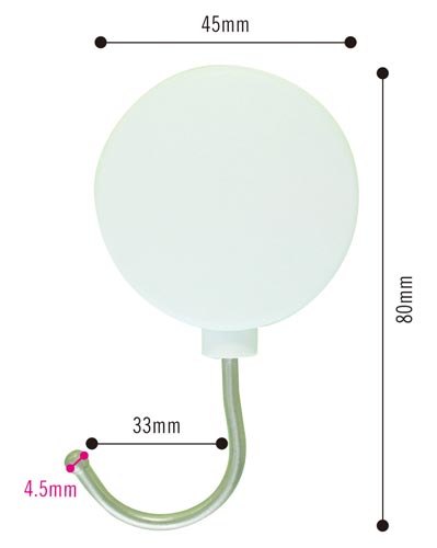 プラマグネットフック　中　白　５個入画像