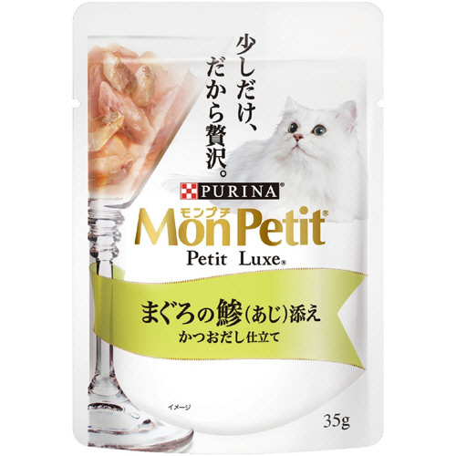 ﾓﾝﾌﾟﾁ ﾌﾟﾁﾘｭｸｽﾊﾟｳﾁ まぐろの鯵(あじ)添え 35g 1ｾｯﾄ(12ﾊﾟｯｸ)画像