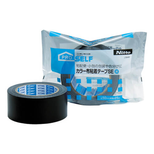 ニトムズ カラー布粘着テープSE黒 50mm×25m J5446画像