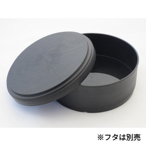弁当容器 新わっぱめし(14)本体 黒 ニシキ [ケース販売] 黒い弁当容器が並んでいる様子