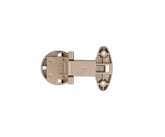 アングル丁番　K　仙徳　20×20mm 金属製の丁番が真上から見える状態、黒いネジと共に配置されている。