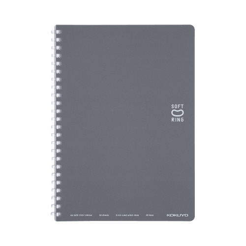 ソフトリングノート（ドット入り罫線）Ａ５　濃灰画像