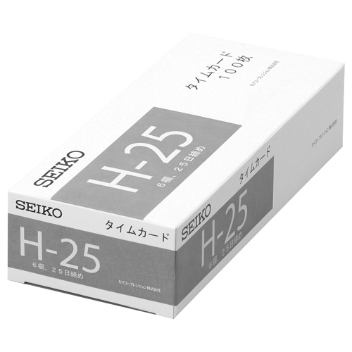 ｾｲｺｰ用片面ﾀｲﾑｶｰﾄﾞ 25日締 6欄印字 1ﾊﾟｯｸ(100枚)画像