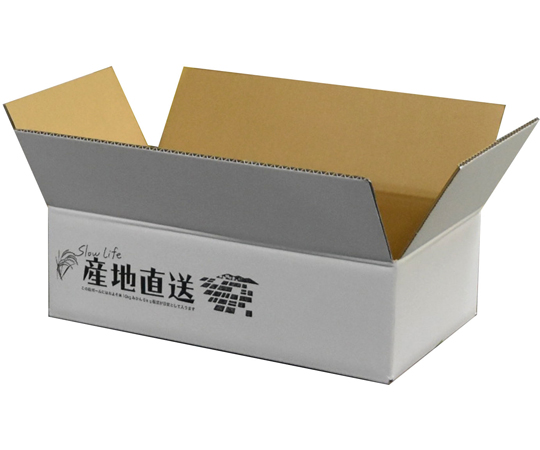 ダンボール　産地直送お米10kg　みかん6kg用　10枚入 整然と並べられた茶色のダンボール箱10枚が見える状態