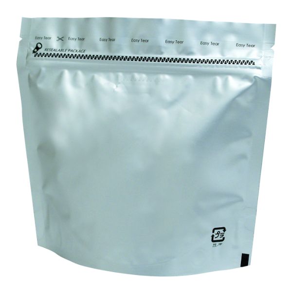 コーヒー豆 袋 COT-823 アルミSチャック200gマットシルバー バルブ無 ヤマニパッケージ画像