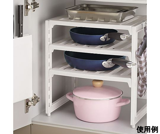 385x300x400mm 収納ラック(ポリスチレン製) 表面に模様が施された収納ラックの正面ビュー
