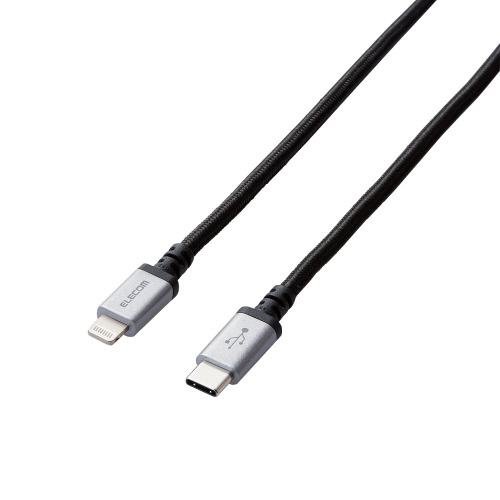 Ｃ－ライトニングケーブル／高耐久２．０ｍ／ブラック画像