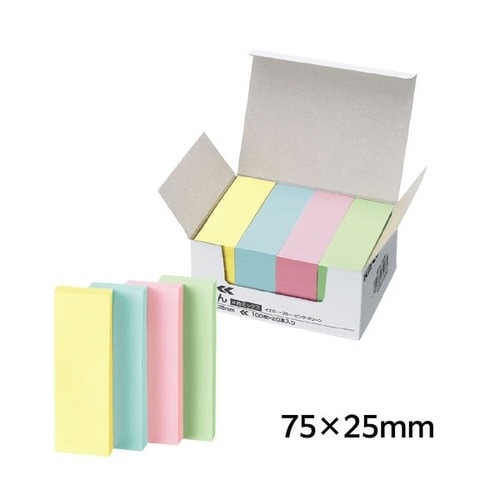 ふせん＜Ｋ２＞　７５×２５　４色　２０冊入画像